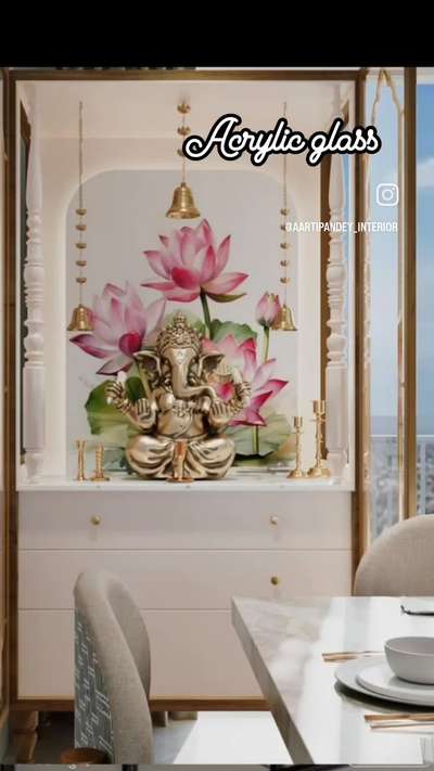 try something new for mandir design 
#mandir #poojaroom #interior #Acrylic