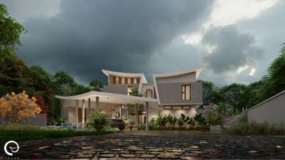 Proposed residence for Mr.Vinod at chittariparamba #architecture   #interiordesign  #mordenhome  #Landscape  #ContemporaryHouse  #indianarchitecture  #keralaarchitecture  #rendering  #designkerala  #archilovers  #kannurhomes  #architecturephotography  #archdaily  #customhomedesign  #HomeDecor  #luxuaryhomes   #villa  #vernaculararchitecture  #naturalmaterials  #keralahouse #mordernhouse #uniquehomes  #LandMark  #patio  #outdoorlounge  #outdoordining  #LandscapeDesign  #Hardscaping  #curvedroof  #plants