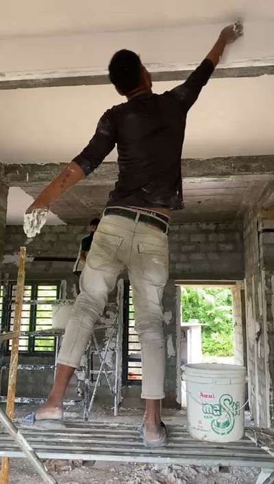 Gypsum plastering work