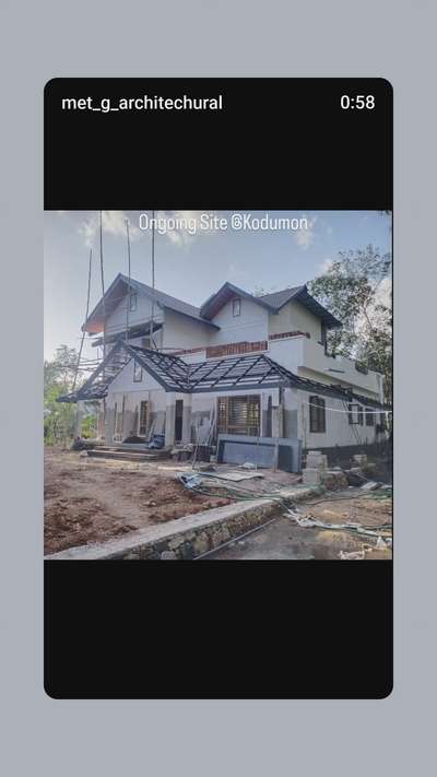 Ongoing site @Kodumon PTA #GlassHandRailStaircase  #RoofingDesigns  #alluminiumpartition  #SlidingWindows