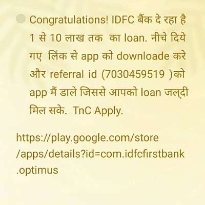 #PersonalLoanBank  #idfc loan https://play.google.com/store/apps/details?id=com.idfcfirstbank.optimus