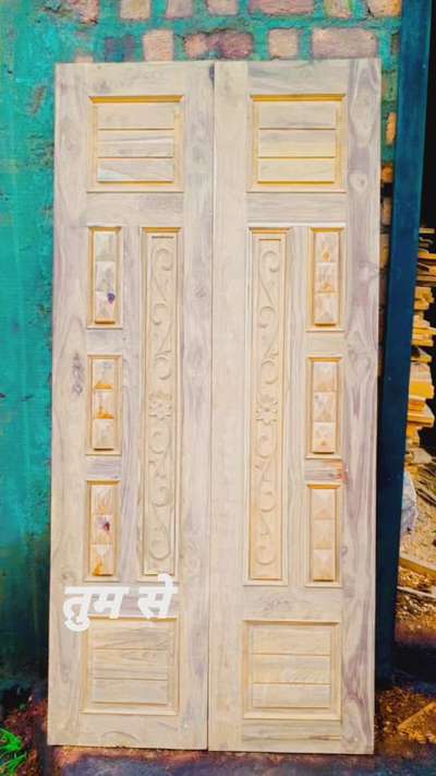 Shri Ganesh Timber Call Now. 952200.3600.  #DoubleDoor #FrontDoor #TeakWoodDoors #DoorDesigns