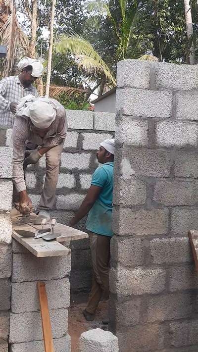 Block work & window installation for a residential building  @ Sreekariyam .