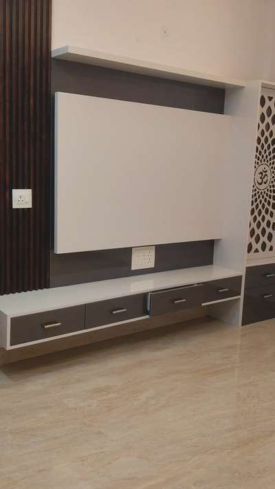 Combo, TV Unit with Tample Design #modularTvunits  #Tample  #mandir  #tvunitinterior