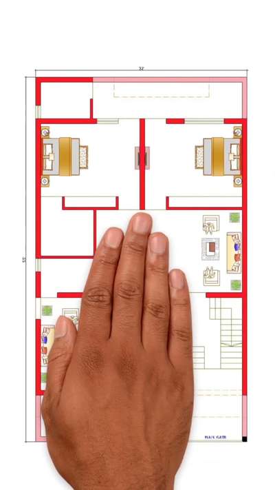 32x55 feet beautiful home design 🥰😍 
#FloorPlans #floorplan #skdesign666 #homedesign #nakshadesign #kolopost #koloapp #trendingdesign #viral #Delhihome