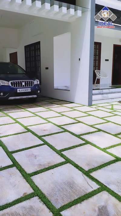 Natural Paving Stone with Landscaping  #naturalstones #kerala_architecture #HomeDecor #landsacape #pavingstone