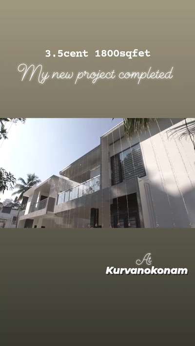 This is one of my recent works 
1. Land size - 3.125 cents 
2. 2 floors build up area - 1800 sqft 
3. 3 Bhk house 
 #Residentialprojects