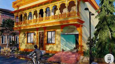 Royal Rajasthani Architecture with a Modern Twist
 #indianarchitecturel  #HouseDesigns  #heritagestyleelevation