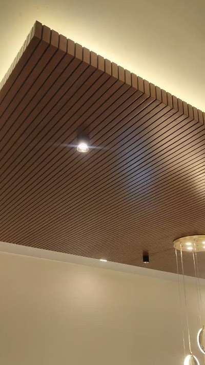 False ceiling with gypsum board and pvc louvers