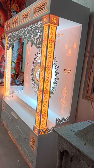 #3d&4d designer modern Corian Mandir with SS Enlaey work with LED lights complete##9711785151#Jaldi se apne Mandir ka order kar dijiye#